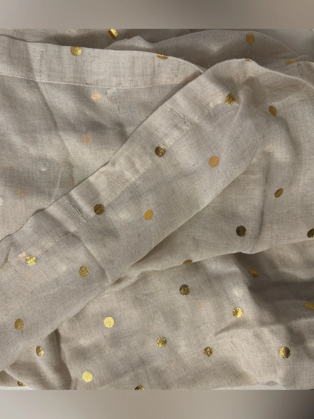 Opalhouse- Gold Polka Dot Sheer Linen Shower Curtain